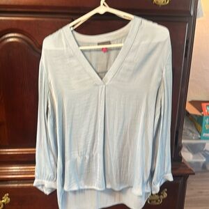 Long sleeve powder blue blouse